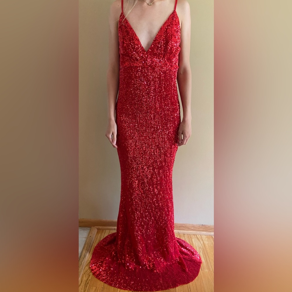 sparkly red formal dress